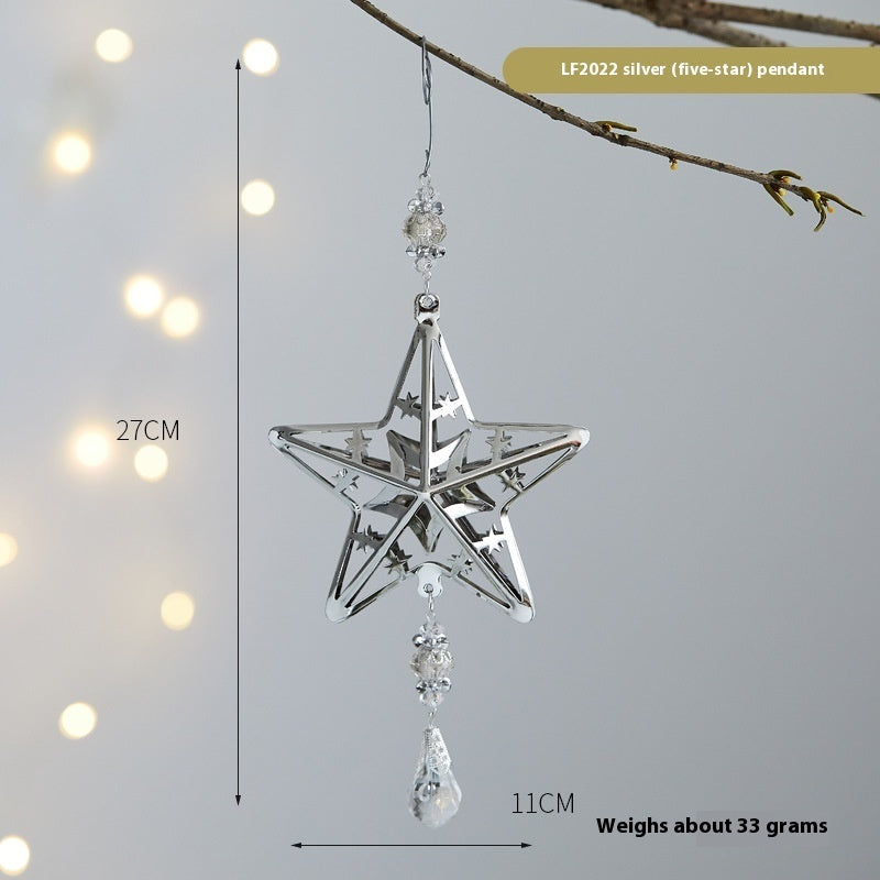 Christmas Three-dimensional Snowflake Decoration Diy Christmas Tree Bell Wrought Iron