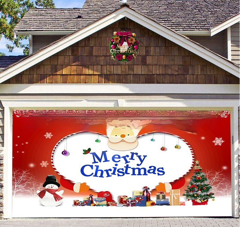 Christmas Background Fabric Garage Door Decoration Holiday Party Banner Amazon Tapestry