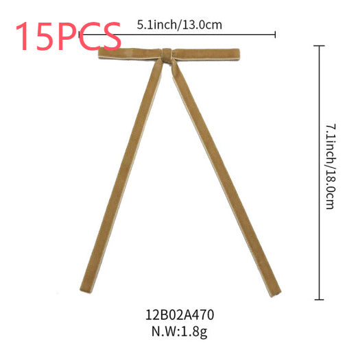 Lot de 12 bandes de velours avec nœud et décoration pour sapin de Noël