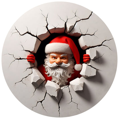 Round Acrylic Christmas Decoration Santa Claus Ornaments