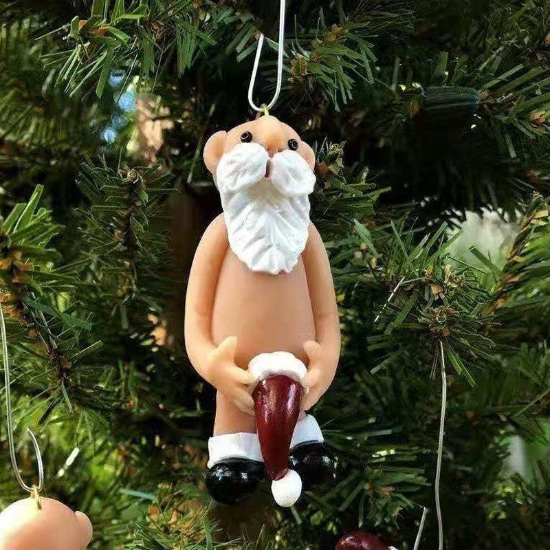 Christmas Ornament Acrylic Naughty Santa Claus Pendant