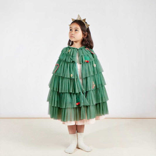 Children's Christmas Tree Cape Cloak Performing Costumes Show Dress Up