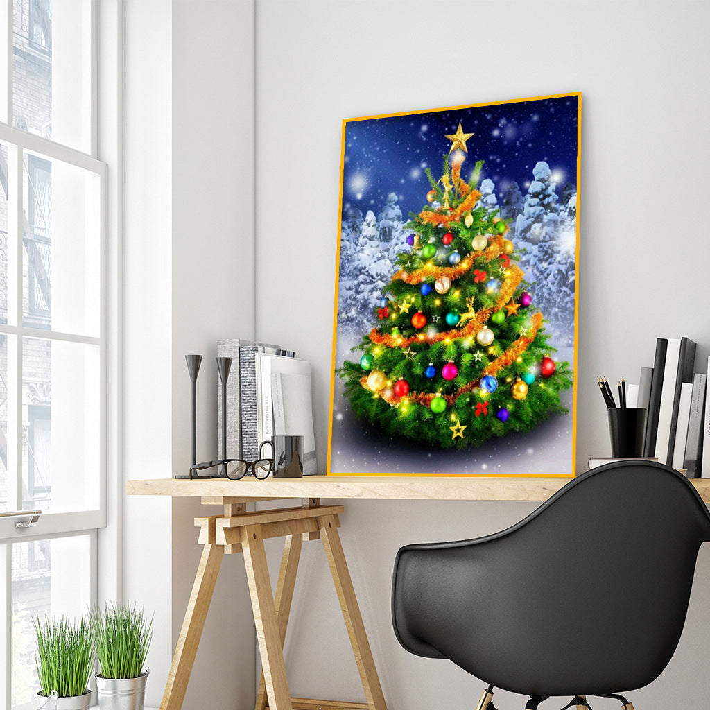 Pintura decorativa del diamante del árbol de navidad