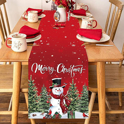 Christmas Tree Printing Waterproof Dyed Tablecloth