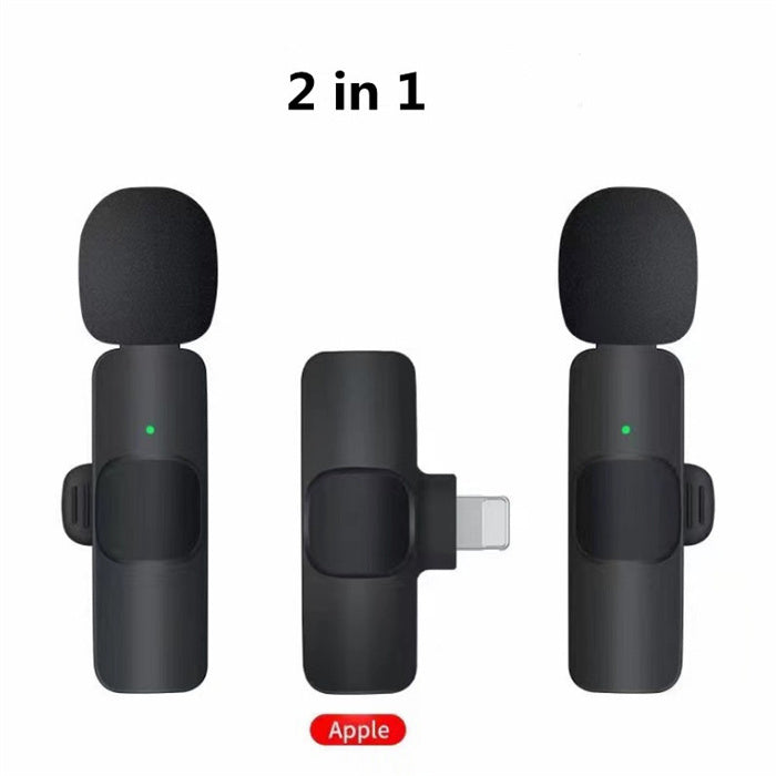 Micrófono Lavalier inalámbrico, Mini micrófono portátil para grabación de Audio y vídeo, para teléfono móvil, Android, batería de larga duración, transmisión en vivo y juegos