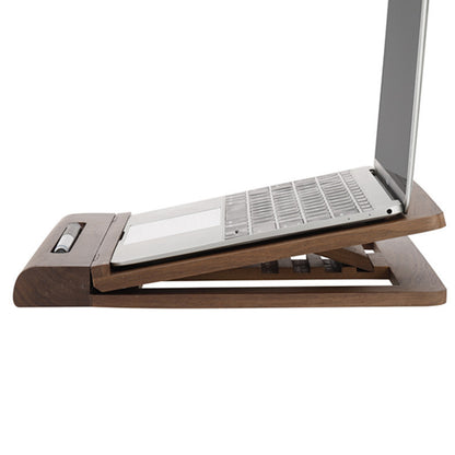 Walnut Laptop Raising Shelf Folding Rack Adjustable