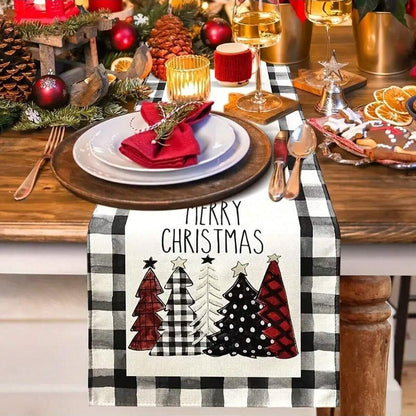 Christmas Tree Printing Waterproof Dyed Tablecloth