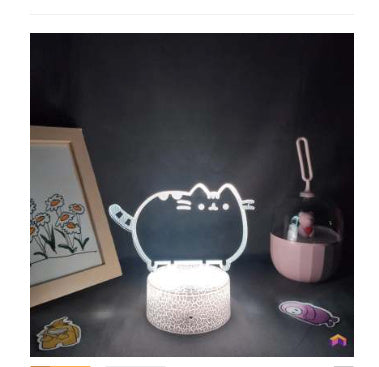 Colorful Creative Acrylic Cat Night Light