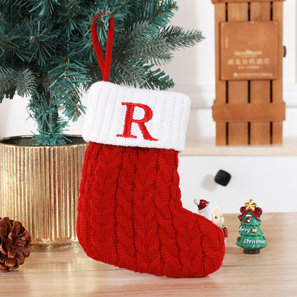 Chaussettes de Noël en laine tricotée avec pendentif en forme d'arbre de Noël décoratif et créatif