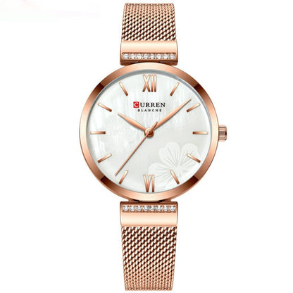 Reloj simple de cuarzo de aleación de moda para mujer