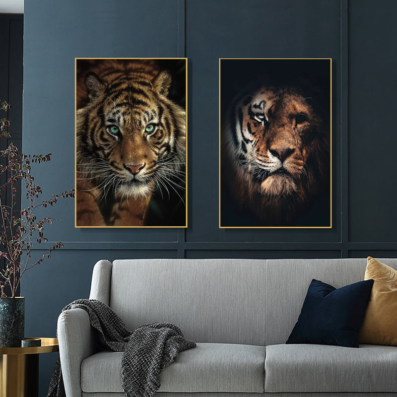 Affiche de peinture sur toile d'animal de tigre sauvage africain