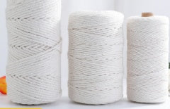 White cotton cord tied decorative cord