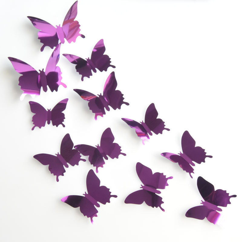 Three-dimensional Mirror Butterfly Wall Stickers Wedding Holiday Decoration Stickers