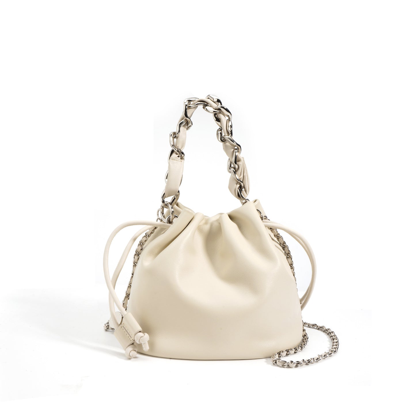 Bolso bandolera con cordón de cuero a la moda para mujer