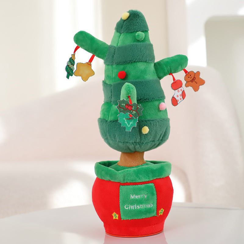 Árbol de Navidad eléctrico de peluche nuevo que canta y habla