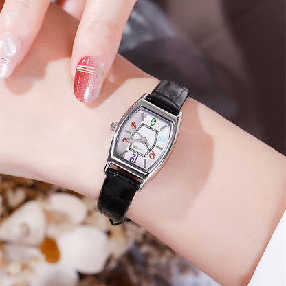 Reloj literal romano elegante con diseño de nicho para mujer