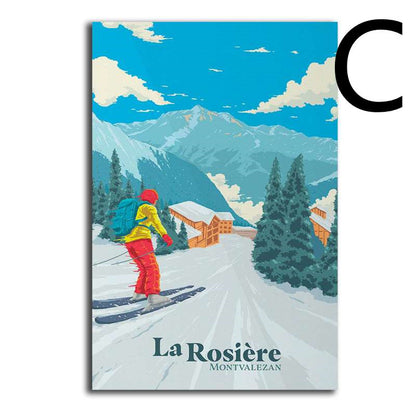 Affiche sur toile de la station de ski de montagne française