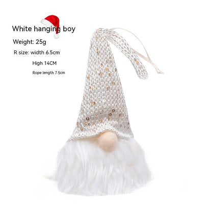 Christmas Decorations Forest Elderly Pendant With Lights Faceless Doll Light-emitting Small Hanging Tree Ornaments