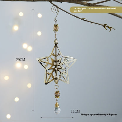 Christmas Three-dimensional Snowflake Decoration Diy Christmas Tree Bell Wrought Iron