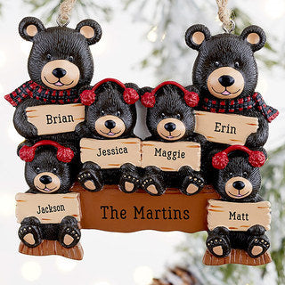 Decoration Bear Family Pendant DIY Name Christmas Tree Personalized Charm Father's Day Gift