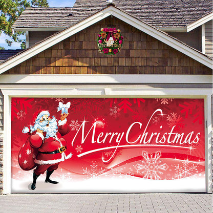 Christmas Background Fabric Garage Door Tapestries Cloth Decoration