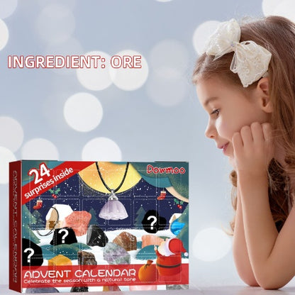 Calendrier de l'Avent de Noël Dowmoo Coffret mystère minéral Coffret mystère de 24 jouets de Noël