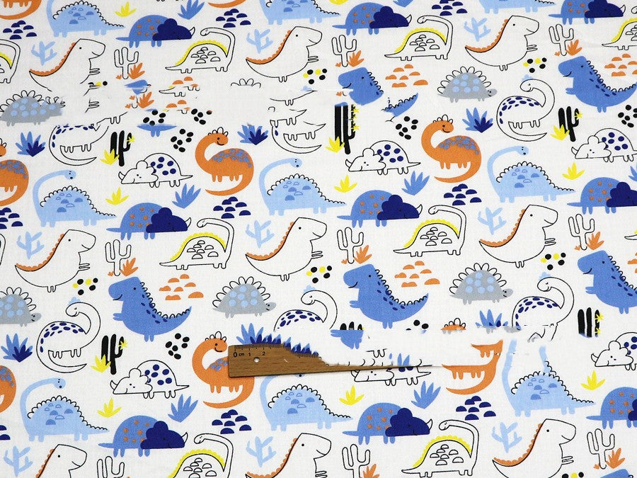 Dinosaur Pattern Cotton Twill Cotton Fabric Pillow Cover Sheet For Children