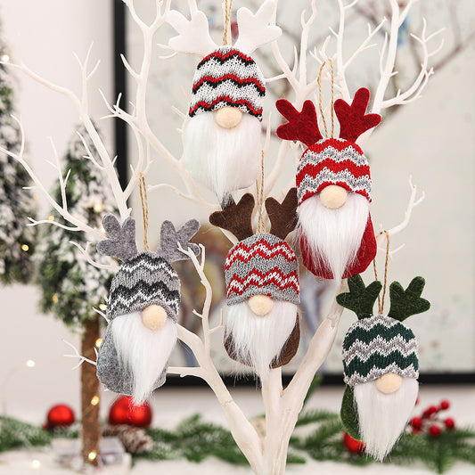 Christmas Decoration Supplies Knitted Faceless Doll Forest Old Man Doll Pendant Christmas Tree Pendant