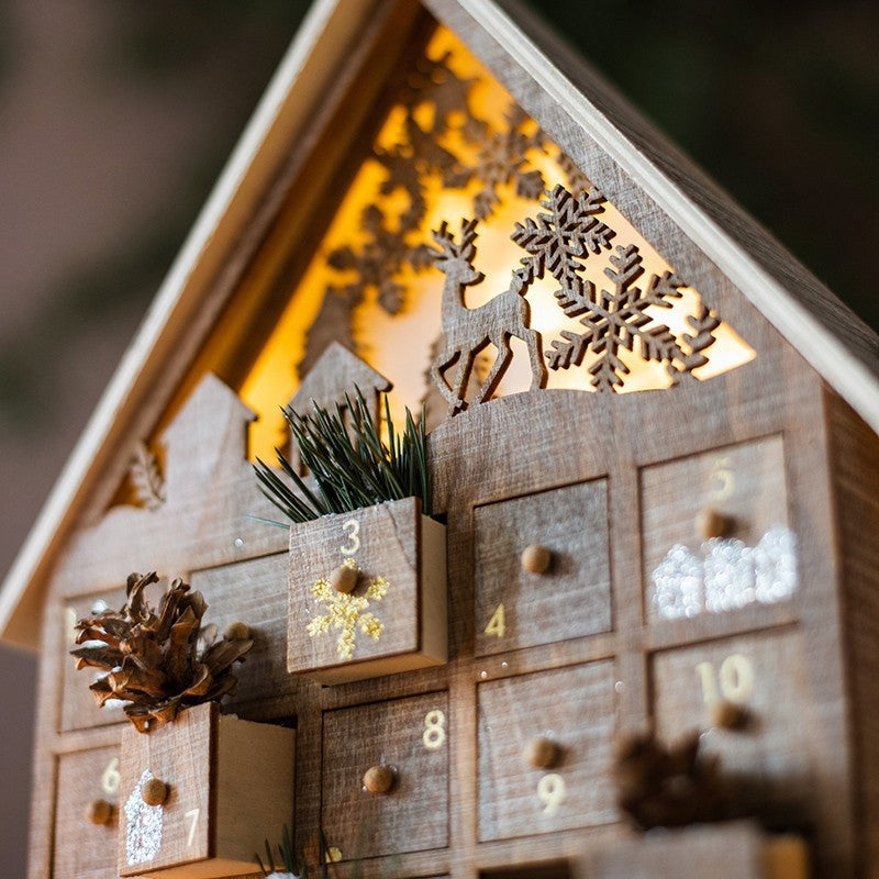 Boîte de Noël à tiroirs, maison de bonbons, boîte lumineuse décorative