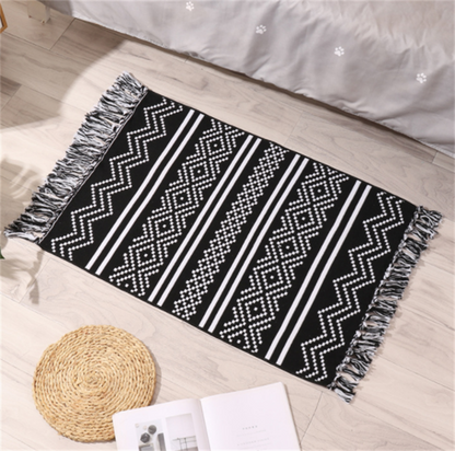 Bedroom Bedside Kitchen Long Cotton Linen Floor Mat