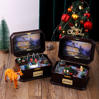 European-style Luminous Christmas Rotation Music Box