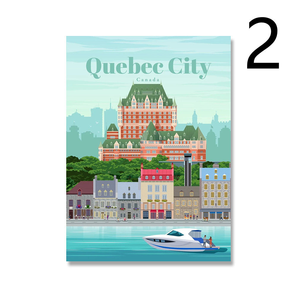 Affiche de paysage urbain du cap québec, peinture sur toile