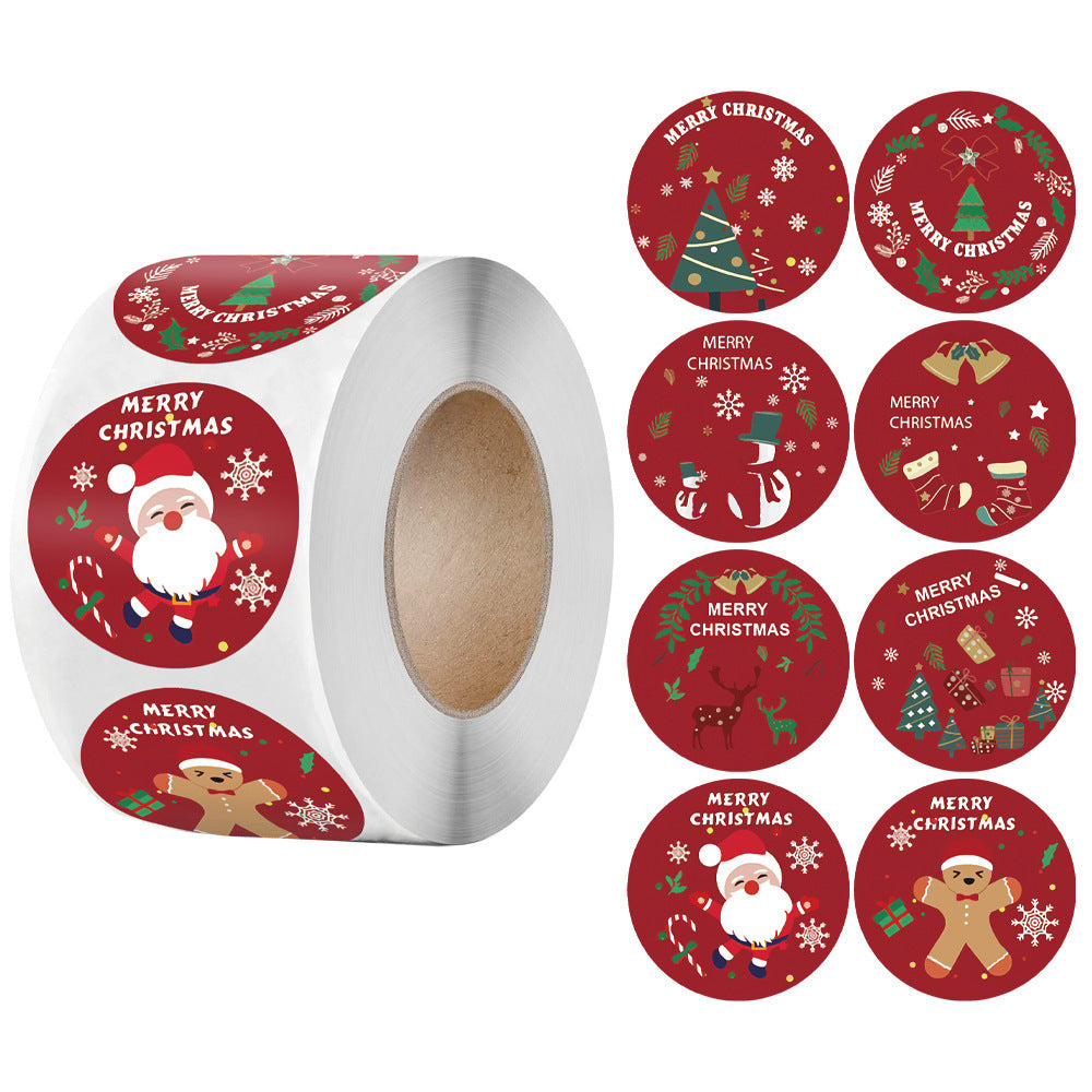 Sticker Roll Cowhide Self-adhesive Label Merry Christmas