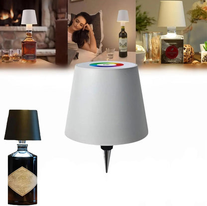 Lámpara de escritorio inalámbrica LED creativa para botella de vino, lámpara decorativa de ambiente con carga portátil desmontable