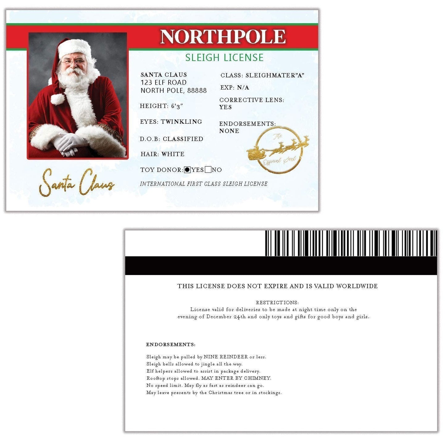 Christmas Gift For Children Sled Driving License