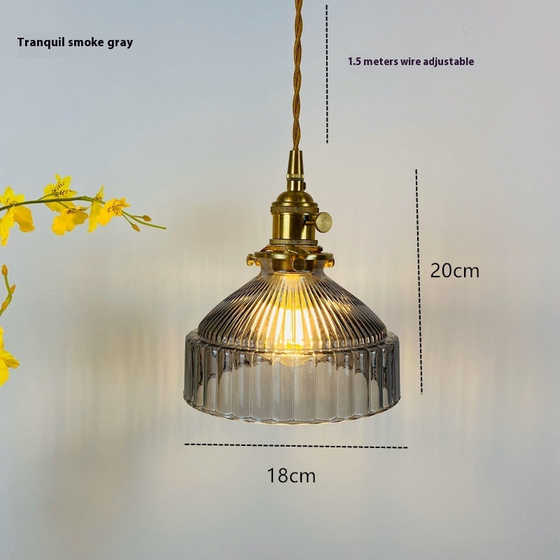 Nordic Retro Brass Glass Chandelier