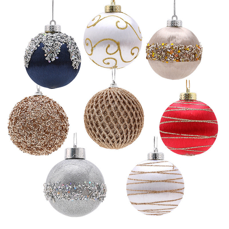 Christmas Decorations Foam Painted Silk Ball Christmas Tree Pendant