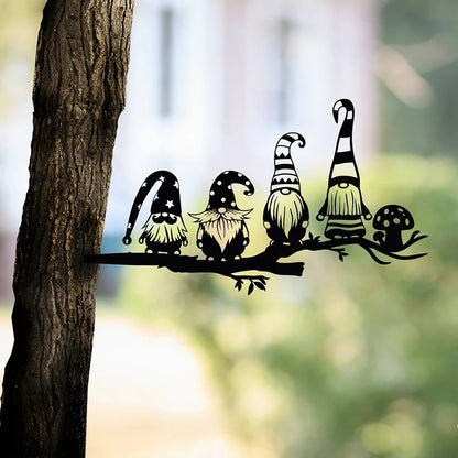 Christmas Silhouette Metal Column Plug-in Outdoor Garden Decoration Tree Plug-in