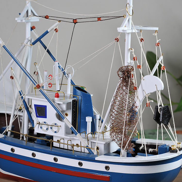 Accessoires de maison en bois faits à la main, ornements artisanaux de bateau de poisson