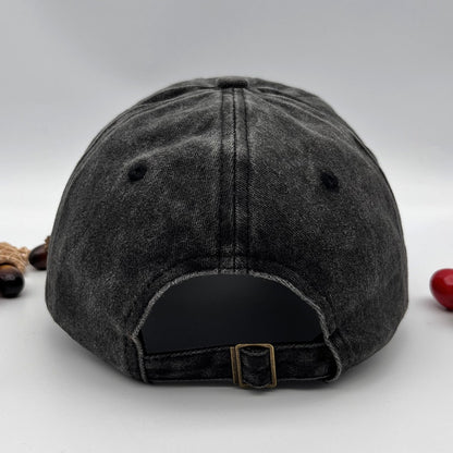 Gorra de béisbol informal de algodón lavado con bordado de calabaza sonriente para Halloween para hombres y mujeres