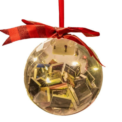 Décorations de Noël Pendentifs de boules de Noël remplis de livres