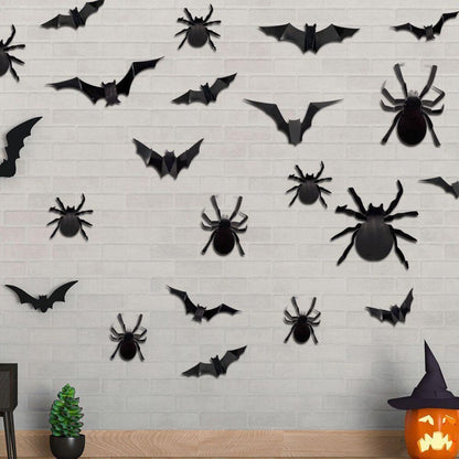 Black Spider Black Bat Ghost Self-adhesive Wall Sticker