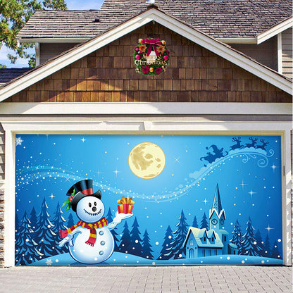 Christmas Background Fabric Garage Door Tapestries Cloth Decoration