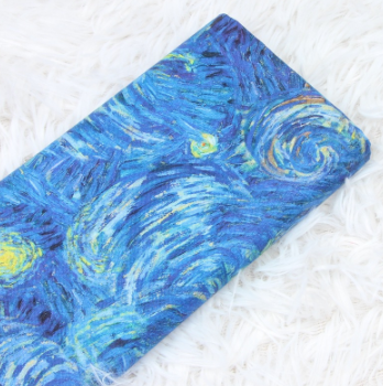 Tela de algodón Digital lisa, estampado de Halo de viento de Van Gogh, ropa artesanal hecha a mano