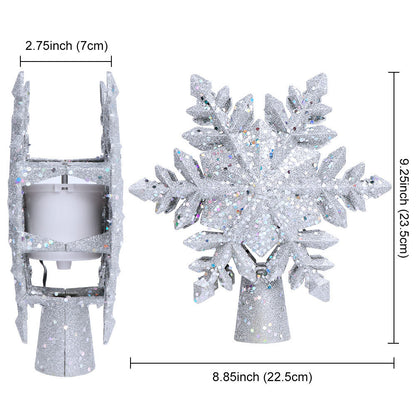 Christmas Tree Top Projection Lamp Creative Rotational Blizzard Five-pointed