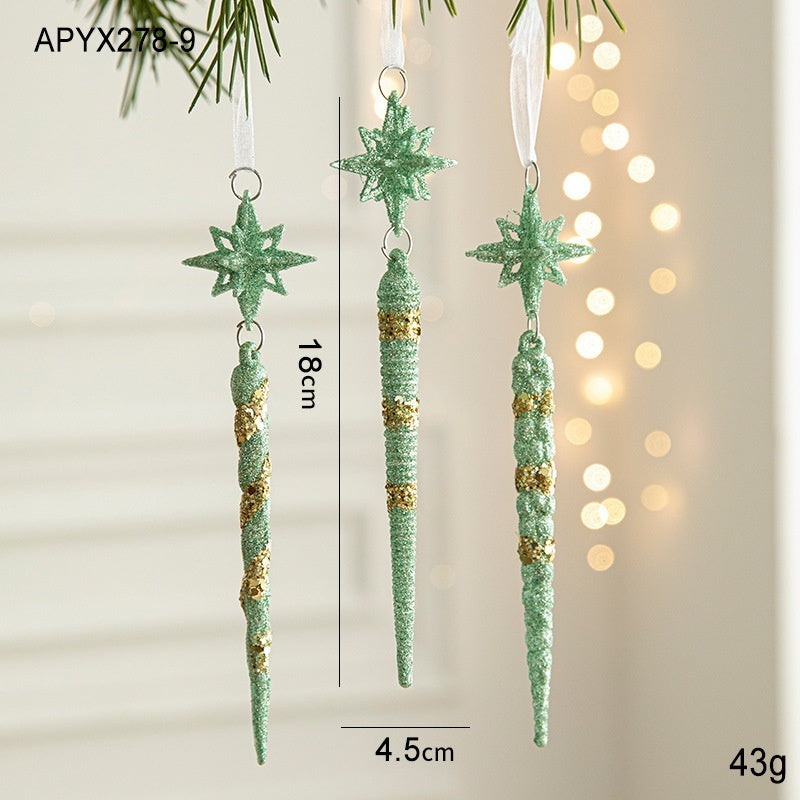 Colgante de plástico con forma de árbol de Navidad con forma de mariposa verde