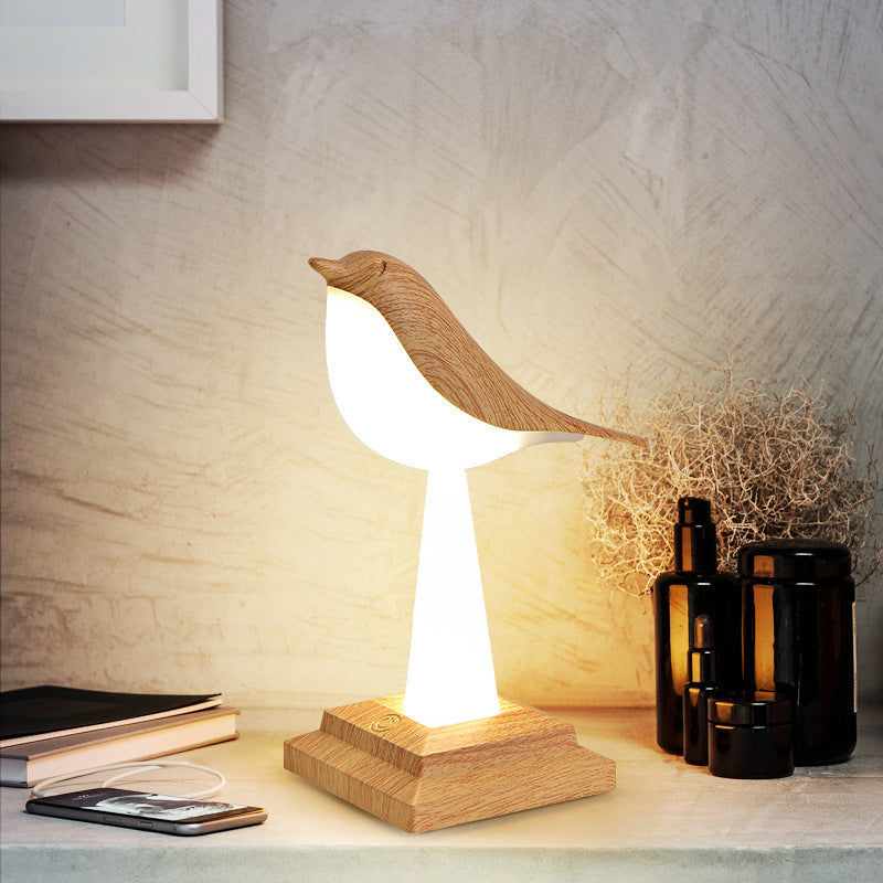 Bedroom Bedside Bird Square Night Light Charging Touch