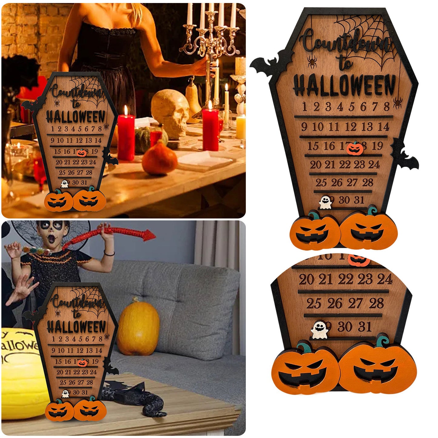 Decoración de Halloween de madera estilo americano