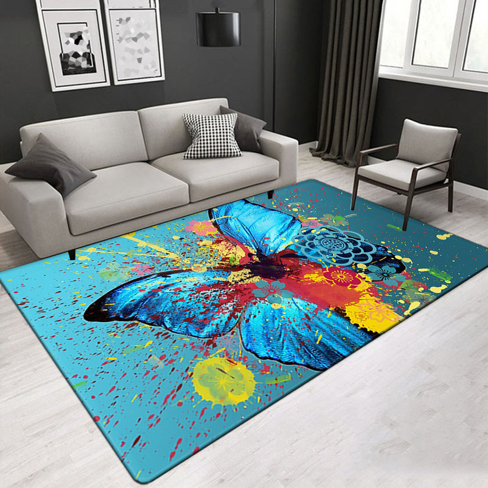 Tapis de sol de salon imprimé fleur-oiseau 3D