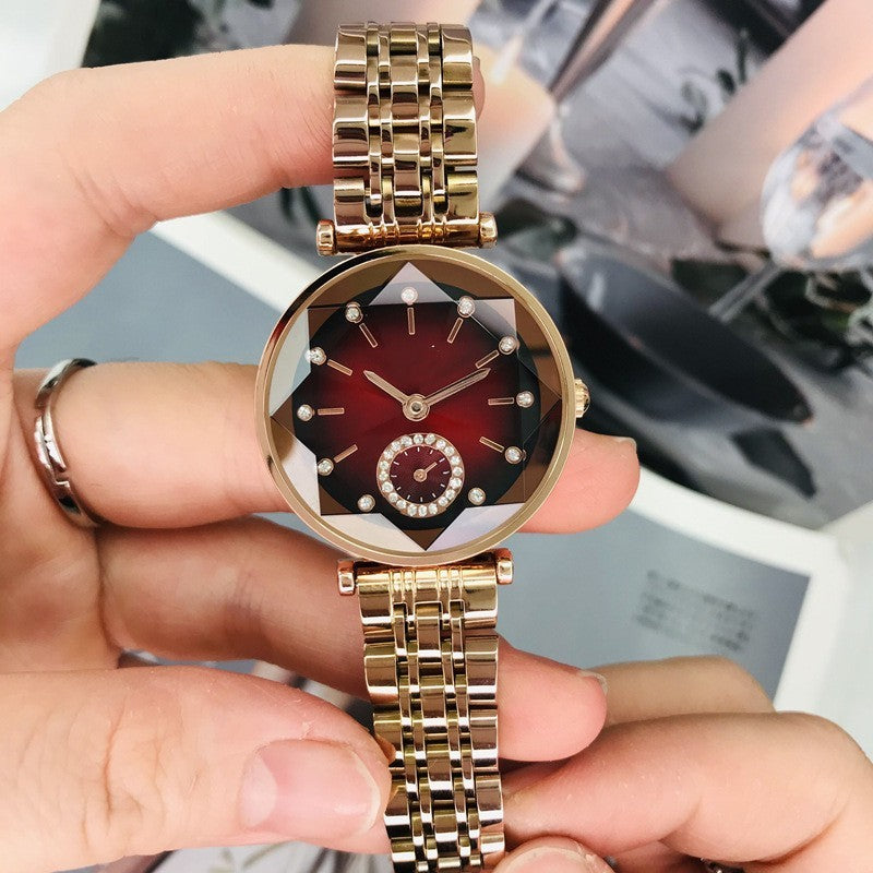 Reloj de cuarzo con temperamento brillante y diamantes para mujer